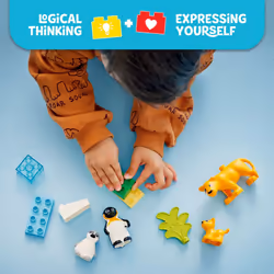 LEGO DUPLO Town Wild Animal Families Penguins & Lions Building Toy Playset - Preschool Learning & Educational Animal Toy for Toddlers  Boys and Girls