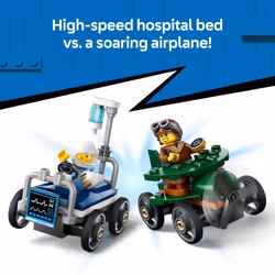 LEGO City Airplane vs. Hospital Bed Race Car Pack Toy - Building Toy for Kids  Boys and Girls  Ages 5+ - Gift for Birthdays and Holidays - Includes 2