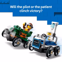 LEGO City Airplane vs. Hospital Bed Race Car Pack Toy - Building Toy for Kids  Boys and Girls  Ages 5+ - Gift for Birthdays and Holidays - Includes 2