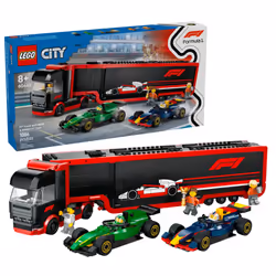 LEGO City F1 Truck with RB20 & AMR24 F1 Car Toys - Model Car Building Toy Set for Kids Boys and Girls Ages 8+ - F1 Collecti ...