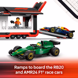 LEGO City F1 Truck with RB20 & AMR24 F1 Car Toys - Model Car Building Toy Set for Kids  Boys and Girls  Ages 8+ - F1 Collectible for Fans - Gift Idea
