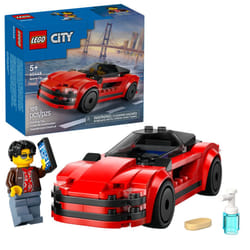 LEGO City Red Sports Car Toy - Building Toy for Kids  Boys and Girls  Ages 5+ - Educational Gift for Birthdays and Holidays - Includes Driver Minifigu
