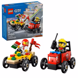 LEGO City Pizza vs. Fire Truck Race Car Pack Toy - Building Toy for Kids Boys and Girls Ages 5+ - Gift for Birthdays and Ho ...