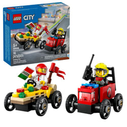 LEGO City Pizza vs. Fire Truck Race Car Pack Toy - Building Toy for Kids  Boys and Girls  Ages 5+ - Gift for Birthdays and Holidays - Includes Chef an