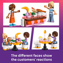 LEGO Friends Restaurant and Cooking School Toy Building Set - Restaurant Pretend Play Set for Kids  Girls and Boys  Ages 8+ - with 4 Minidolls  Cat Fi
