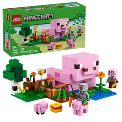 LEGO Minecraft The Baby Pig House Toy Figures and Playset - Building Minecraft Toy for Kids  Boys and Girls  Ages 7+ - with 2 Minifigures for Pretend