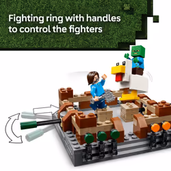 LEGO Minecraft Woodland Mansion Fighting Ring - Building Toy for Kids Age 10+ - Includes Steve  Garrett  & Henry Minecraft Figures  Plus a Chicken Joc