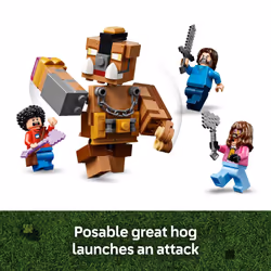 LEGO Minecraft Woodland Mansion Fighting Ring - Building Toy for Kids Age 10+ - Includes Steve  Garrett  & Henry Minecraft Figures  Plus a Chicken Joc