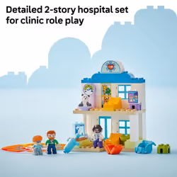 LEGO DUPLO Town First Time Visit with The Doctor Office Building Toy Playset - Preschool Learning and Educational Toy for Toddlers  Boys and Girls  Ag