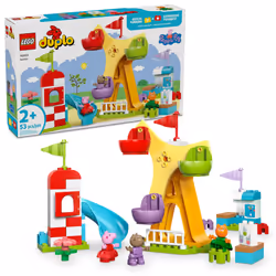 LEGO DUPLO Peppa Pig Funfair Toddler Toy - Sensory Toy Featuring Peppa Pig - Fun Gift for 2+ Year Old Boy or Girl - Helps Pre ...