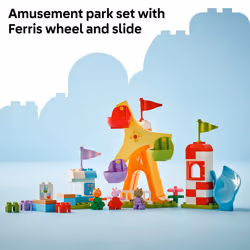 LEGO DUPLO Peppa Pig Funfair Toddler Toy - Sensory Toy Featuring Peppa Pig - Fun Gift for 2+ Year Old Boy or Girl - Helps Preschoolers Develop Color S