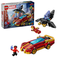 LEGO Marvel Iron Man Car & Black Panther vs. Red Hulk Building Toy - Marvel Superhero Toy for Kids  Boys and Girls  Ages 7+ - with 3 Minifigures - Gif