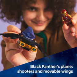 LEGO Marvel Iron Man Car & Black Panther vs. Red Hulk Building Toy - Marvel Superhero Toy for Kids  Boys and Girls  Ages 7+ - with 3 Minifigures - Gif