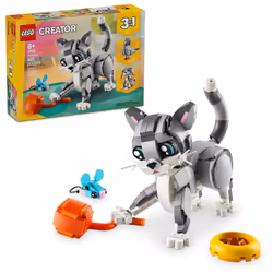 LEGO Creator 3 in 1 Playful Cat Toy - Building Toy with 3 Building Options Cat Dog or Pigeon - Animal Figures for Kids Gi ...