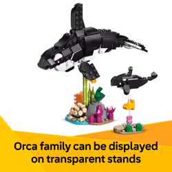 LEGO Creator 3 in 1 Wild Animals Panda Family - Building Toy with 3 Building Options  Panda  Penguin  or Orca - Animal Figures for Kids  Girls and Boy