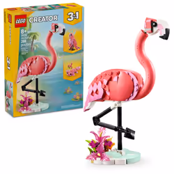 LEGO Creator 3 in 1 Wild Animals: Pink Flamingo Animal Building Toy - Includes 3 Building Options Pink Flamingo Cockatoo o ...