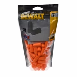 Dewalt Disposable Earplugs 50 Pair Zip-Log Bag Orange