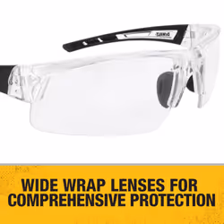 DEWALT DPG100T-1D Crosscut Safety Glasses - Translucent Half Frame - Clear Lens - ANSI Z87.1+ - 1 Pair