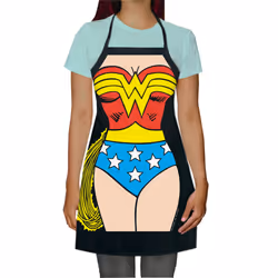 IcUP Dc comics - Wonder Woman Be The character Adult Size 100% cotton Adjustable Black Apron