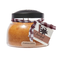 A Cheerful Giver - Pumpkin Chata Mama Scented Glass Jar Candle 22oz with Lid & True to Life Fragrance Made in USA