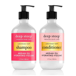 Deep Steep Shampoo  Conditioner Premium Hair Care Argan Oil Hydrating Volume 10 oz