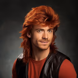 Ginger Mullet wig|Adult Funny Wigs for Men|Pop Rock Wig|Joe Dirt Wig for 70s|80s Wig