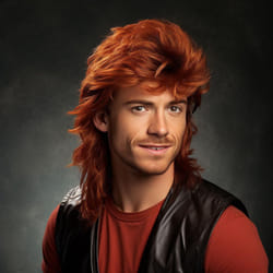 Ginger Mullet wig|Adult Funny Wigs for Men|Pop Rock Wig|Joe Dirt Wig for 70s|80s Wig