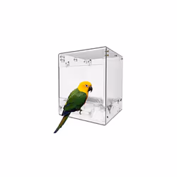 Powerful Bird Bathtub Hanging bird cage Bird Bath Bowl Transparent Bird Bath House big 17 * 13 * 13 (Transparent)