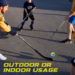 Winnwell Sports Street Hockey Balls - Indoor & Outdoor Balls with Storage Bag - Hockey Gear Ideal for Road  or Street Hockey Games - 65mm & 50 Gram We
