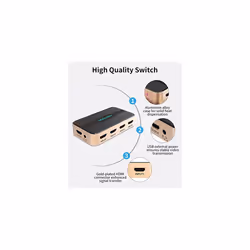 HDMI Switch 5 in 1 Out 4K@30Hz HDMI Switcher Selector with IR Remote HDMI Splitter 5x1 Ports Support 4K HD 3D 1080P Compatible with PS3/4/5 Xbox