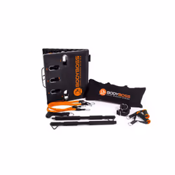 BodyBoss Home Gym 2.0 - Full Portable Gym Home Workout Package + 1 Set of Resistance Bands - Collapsible Resistance Bar  Handles - Full Body Workouts