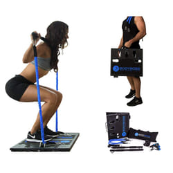 BodyBoss Home Gym 2.0 - Full Portable Gym Home Workout Package + 1 Set of Resistance Bands - Collapsible Resistance Bar  Handles - Full Body Workouts