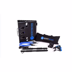 BodyBoss Home Gym 2.0 - Full Portable Gym Home Workout Package + 1 Set of Resistance Bands - Collapsible Resistance Bar  Handles - Full Body Workouts