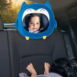 Easy View Owl Character Baby Car Mirror, Safety Car Seat Mirror for Rear Facing Infant, Fully Adjustable, Wide Crystal Clear View, Shatterproof, Crash