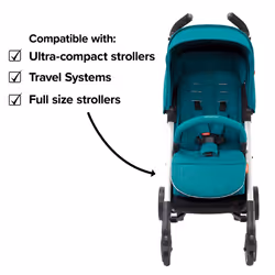 Diono Baby Seat Liner For Stroller  Cool Reversible Stroller Seat Liner With Plush Cushioned Padding  100% Water Resistant Liner  Blue Turquoise