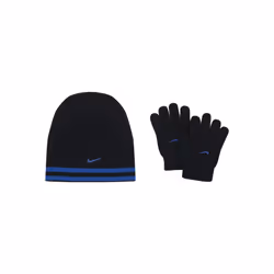 Nike Boys Reversible Beanie and Gloves Set (8/20  Dark Magnet Gray/Hea