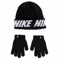 Nike Big Boy's 2-Piece Repeat Stripe Hat & Gloves Set (8/20  Black)
