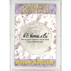 Harris 2x3 Happy Birthday Holder- SILVER EAGLES by H.E. Harris
