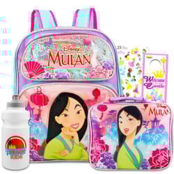 Disney Mulan Backpack and Lunch Box Set for Kids - Bundle with 12"""" Mulan Mini Backpack  Mulan Lunch Bag  Stickers  Water Bottle  More | Mul