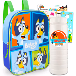 Disney Bluey Mini Backpack for Toddlers - Bundle with 11"""" Bluey Mini Backpack Plus Water Bottle Stickers and More | Blue ...