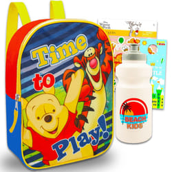 Disney Mini Backpack - Winnie the Pooh Backpack Bundle  Water Bottle  Stickers  More | Winnie the Pooh Backpack Small