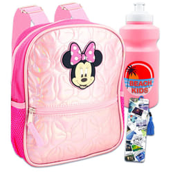 Minnie Mouse Mini Backpack for Girls - Bundle 10"""" Minnie Mouse Mini Backpack  Water Bottle  and Bookmark | Minnie Mouse Backpack for Toddle
