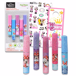Minnie Mouse Lip Gloss Bundle for Girls 5 Pack of Minnie Glosses for Lips in Assorted Flavors Plus Stickers More Minnie Mou ...