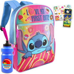 Disney Lilo and Stitch Backpack Set for Kids - 4 Pc School Supplies Bundle with Stitch Backpack for Girls  Stickers  Water Bottle  and More