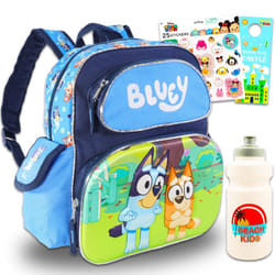 Disney Bluey Mini Backpack for Boys  Girls - Bundle with 12"" Bluey School Bag for Toddlers  Water Bottle  Stickers  More | Bluey Mini Backp