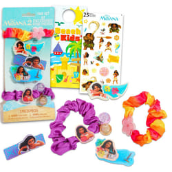 Moana Hair Accessories Set  Bundle with 3 Moana Hair Clips and 2 Moana Scrunchies Plus Stickers More  Moana 2 Hair Accessories for Toddler Girls