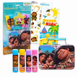 Disney Moana Lip Balm Set Bundle with 4 Moana Lip Balm Tubes Stickers and More Moana Lip Balm Kit for Kids