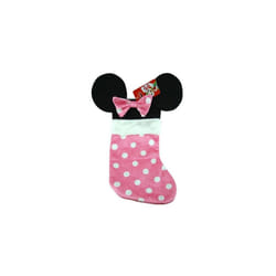 Disney Mouse Ears 18"""" Velour Christmas Stocking with Plush Cuff (Minnie Mouse - Pink)
