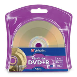 Verbatim LightScribe 10pk DVD+R Blank Media - Laser Etch Prints Direct