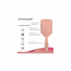 Framar Detangler Brush, Paddle Brush â Elegant Detangling Brush, No more Tangles Hair Brush â Hair Brushes for women, men and children (Champagne)